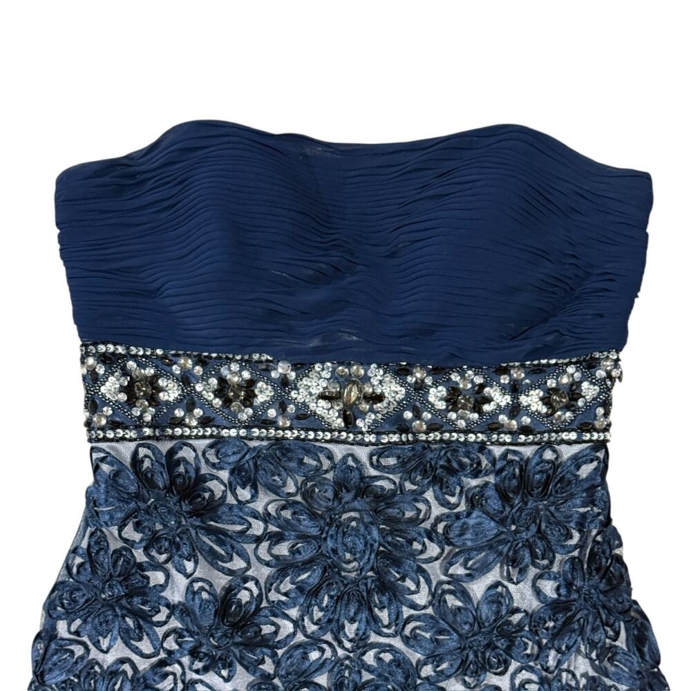 Sue Wong Nocturne Strapless Sweetheart Navy Beaded Lace Cocktail Mini Dress 2 - Picture 6 of 13
